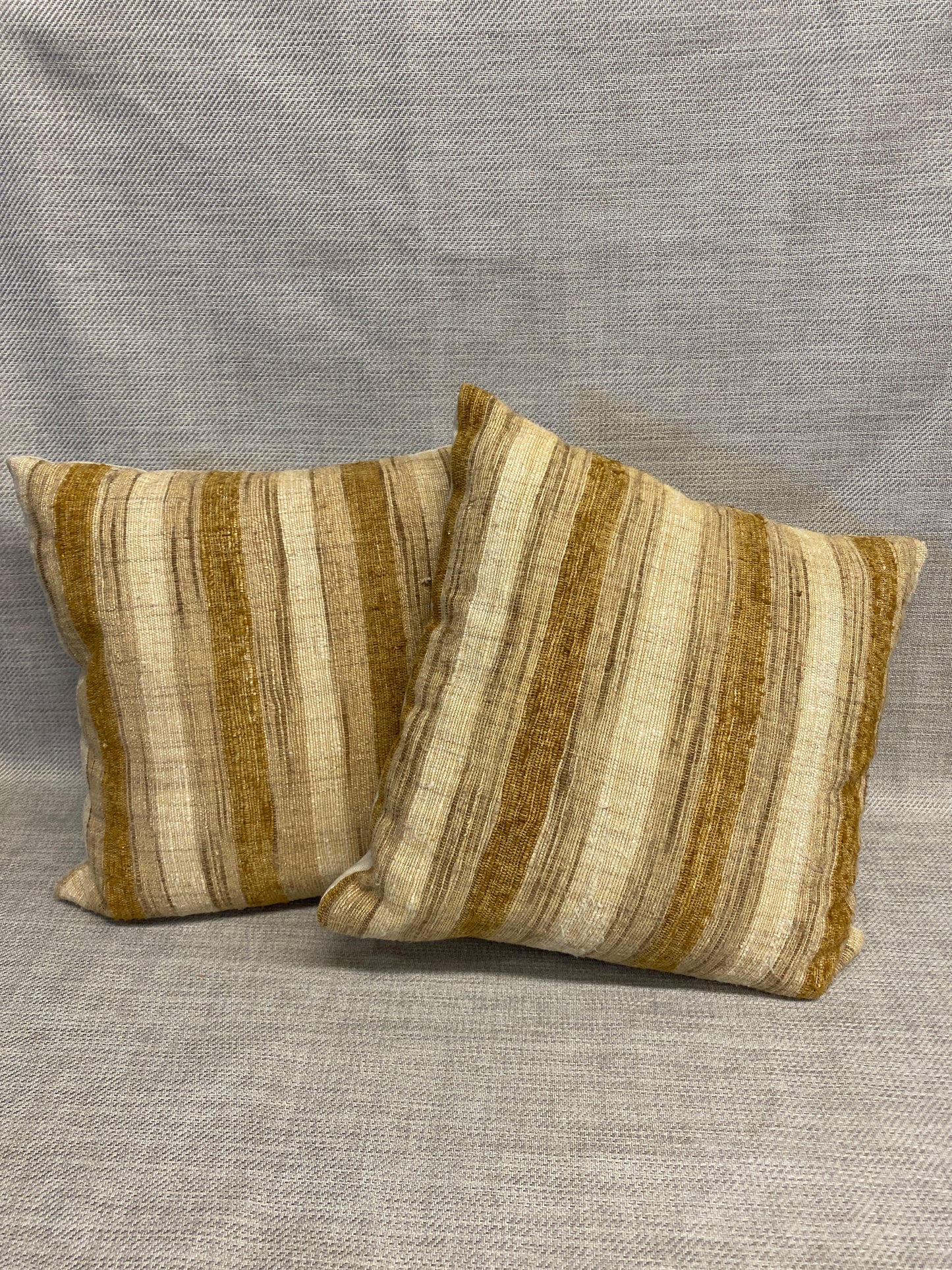 PAIR Cushions - Mustard Stripe