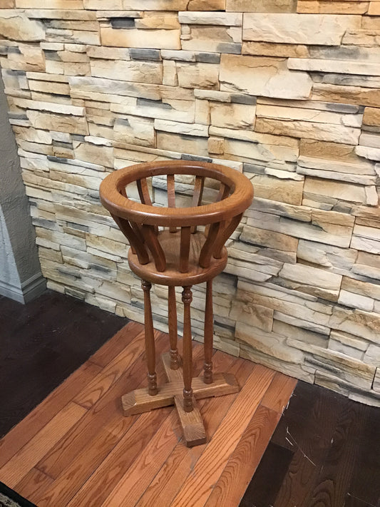 Round Maple Plant Stand