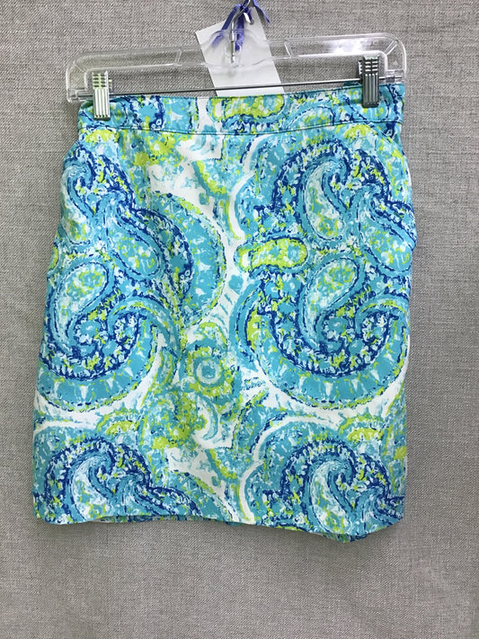 Green and Blue Print Golf Skort