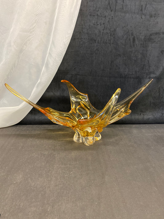 Vintage Chalet Glass Bowl - Amber