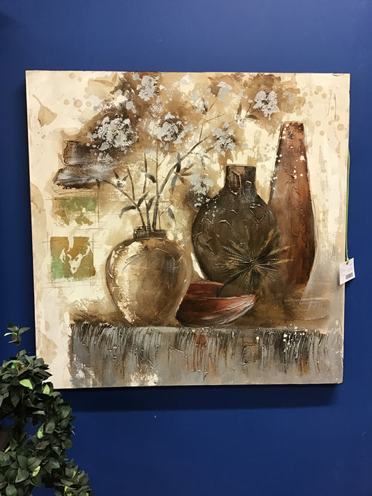 Frameless Painting - Brown Vases