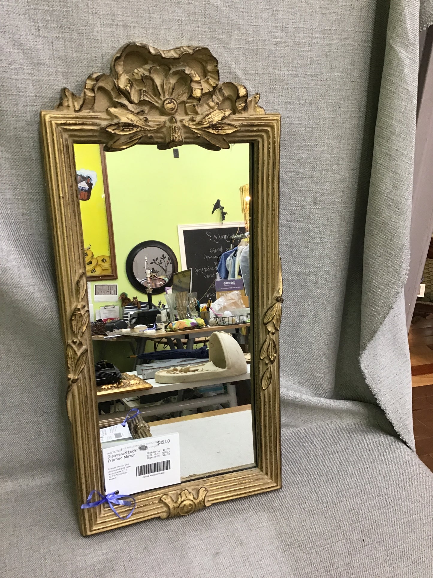 Distressed Look Framed Mirror