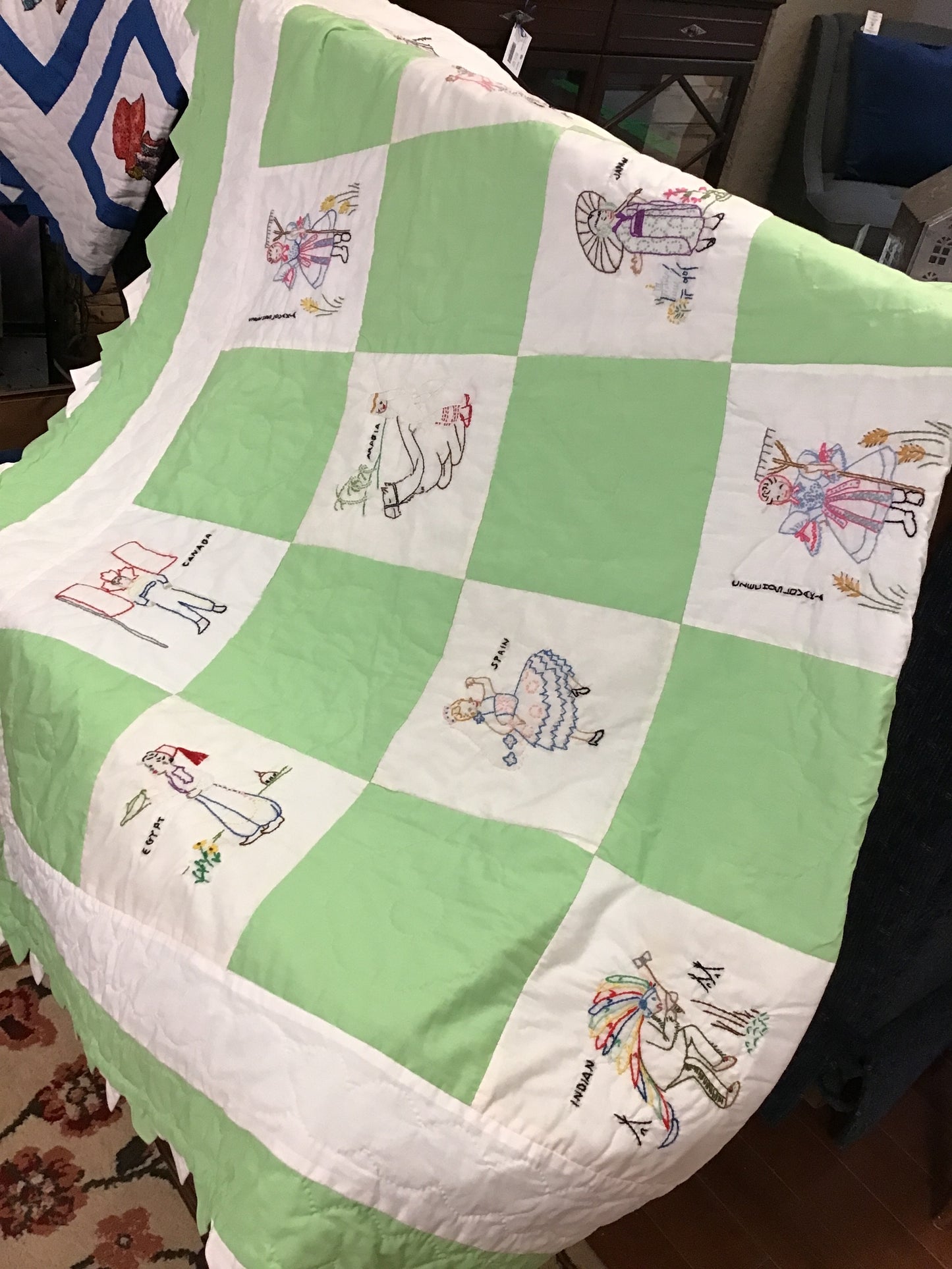 Handmade Quilt 'All Around The World'