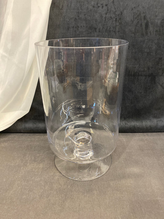 Clear Glass Footed Vase