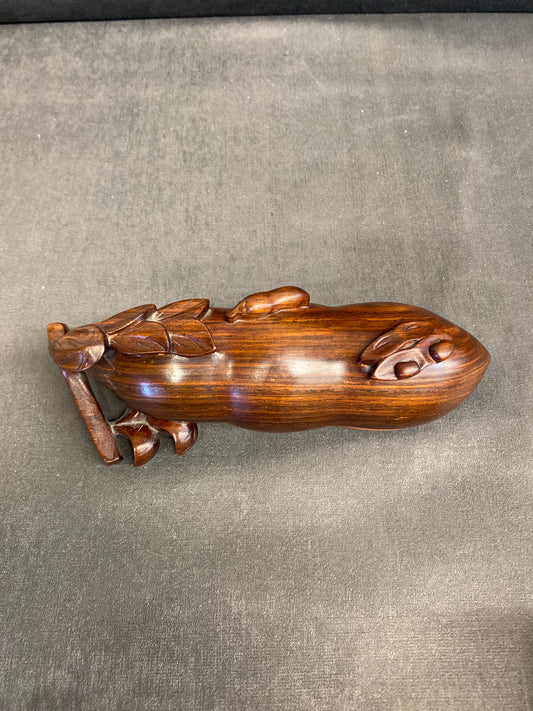 Carved Wood Box - Pea Pod