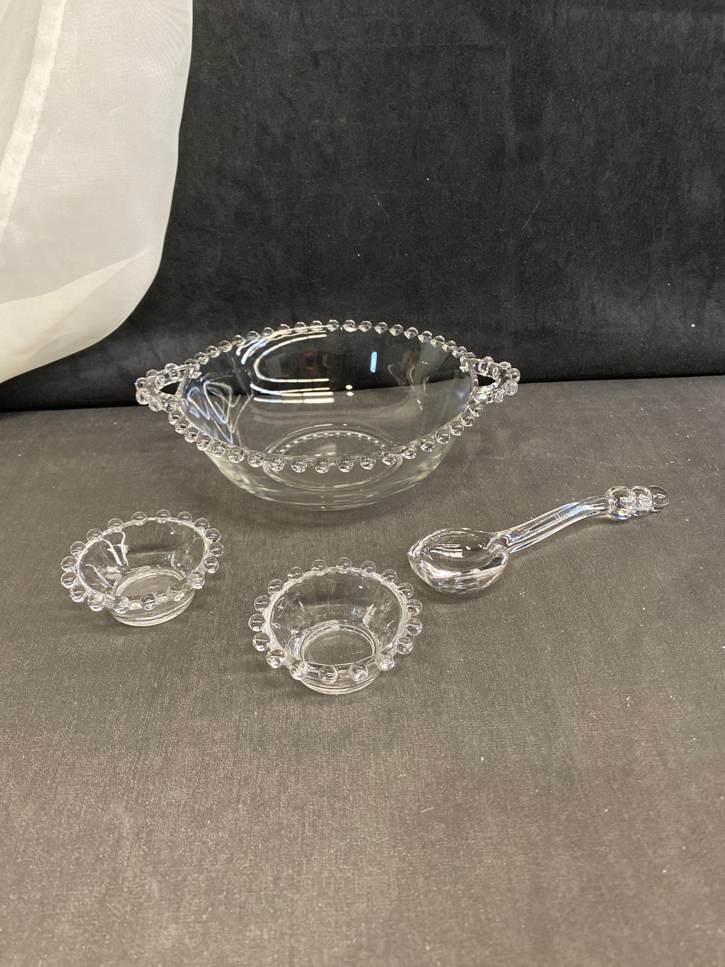 4 PC Vintage Candlewick Serving Pieces