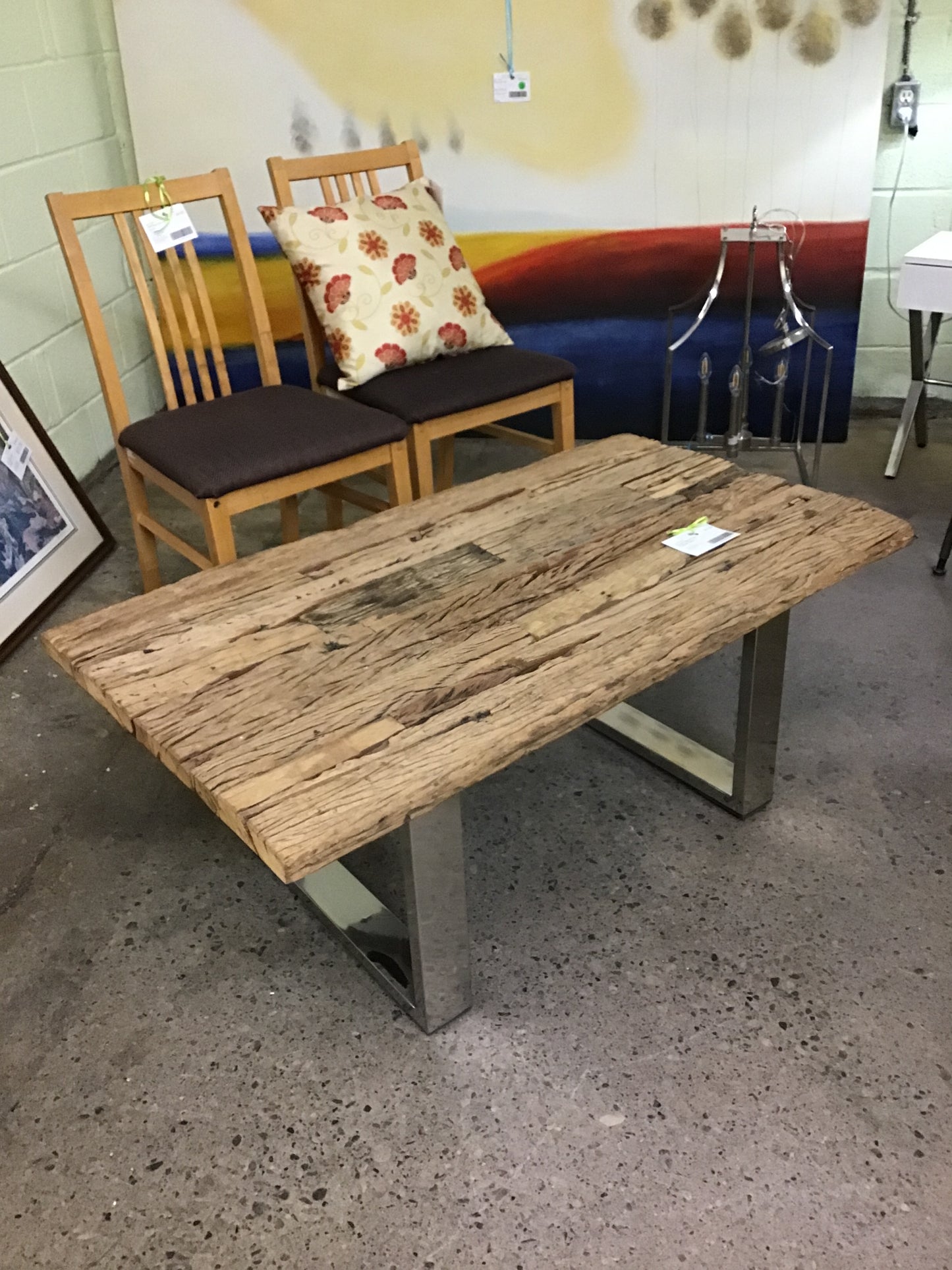 Rustic Wood Top Coffee Table