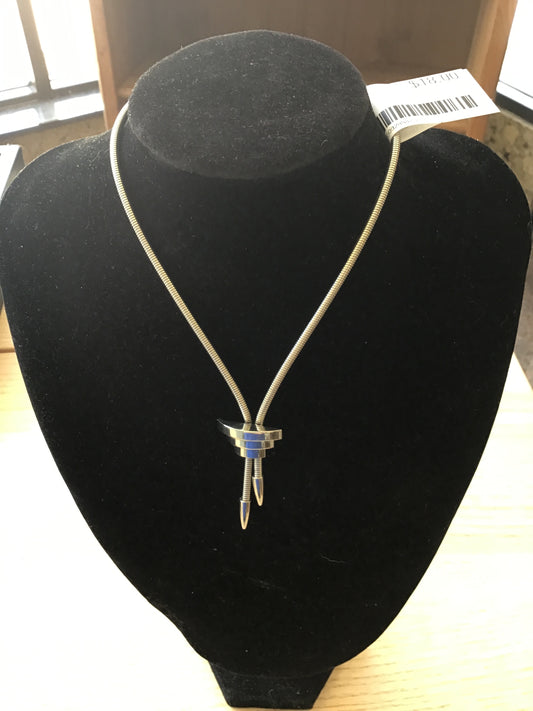 Silver Tie Style Necklace