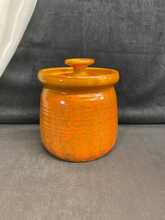 Studio Pottery Canister - Orange