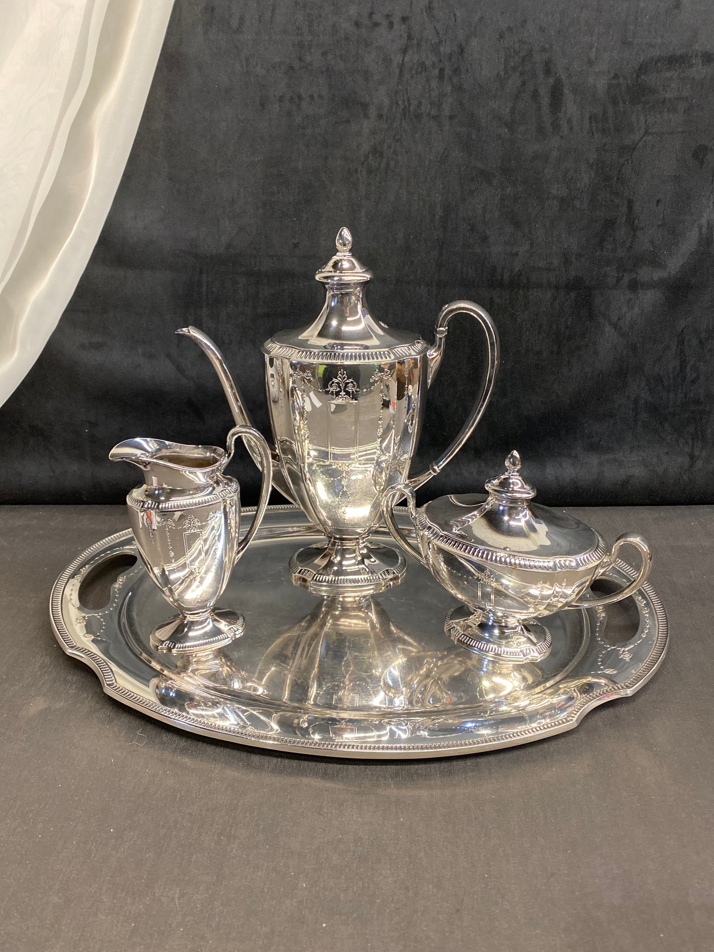 4PC Silver Plate Tea Service