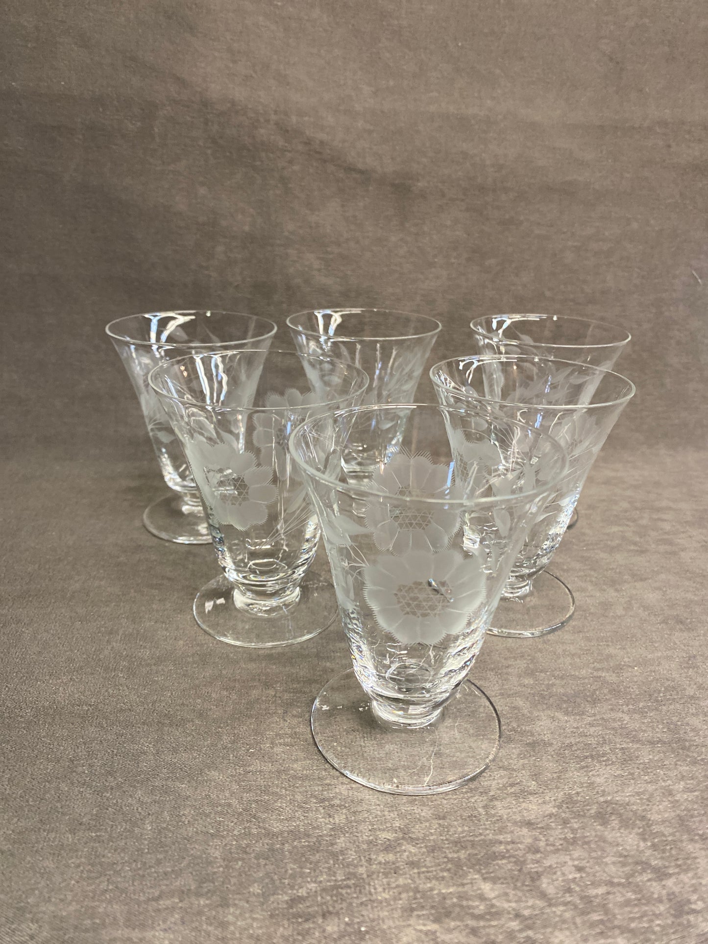 Set 6 Hughes "Cornflower" Juice Glasses