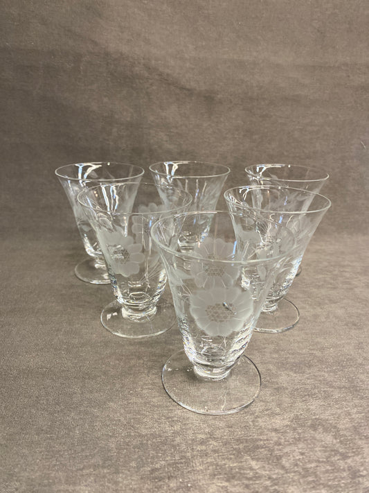 Set 6 Hughes "Cornflower" Juice Glasses