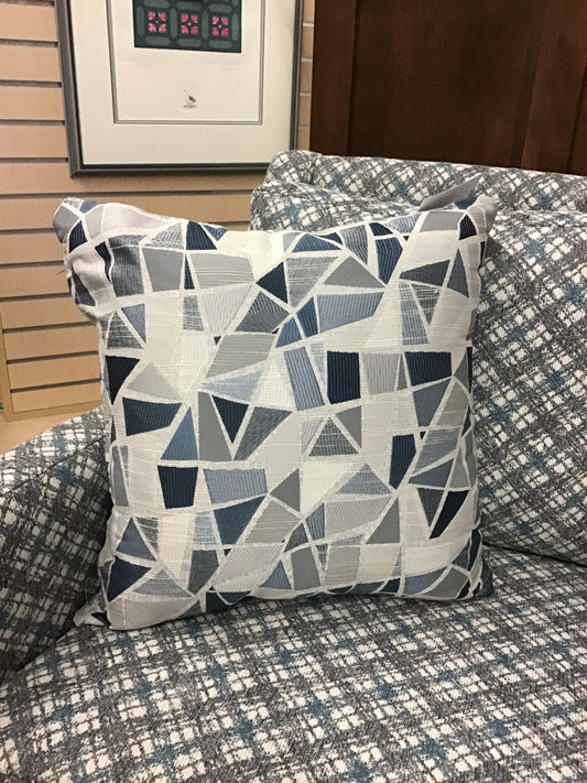 Cushion - Blue/Grey/Silver Abstract