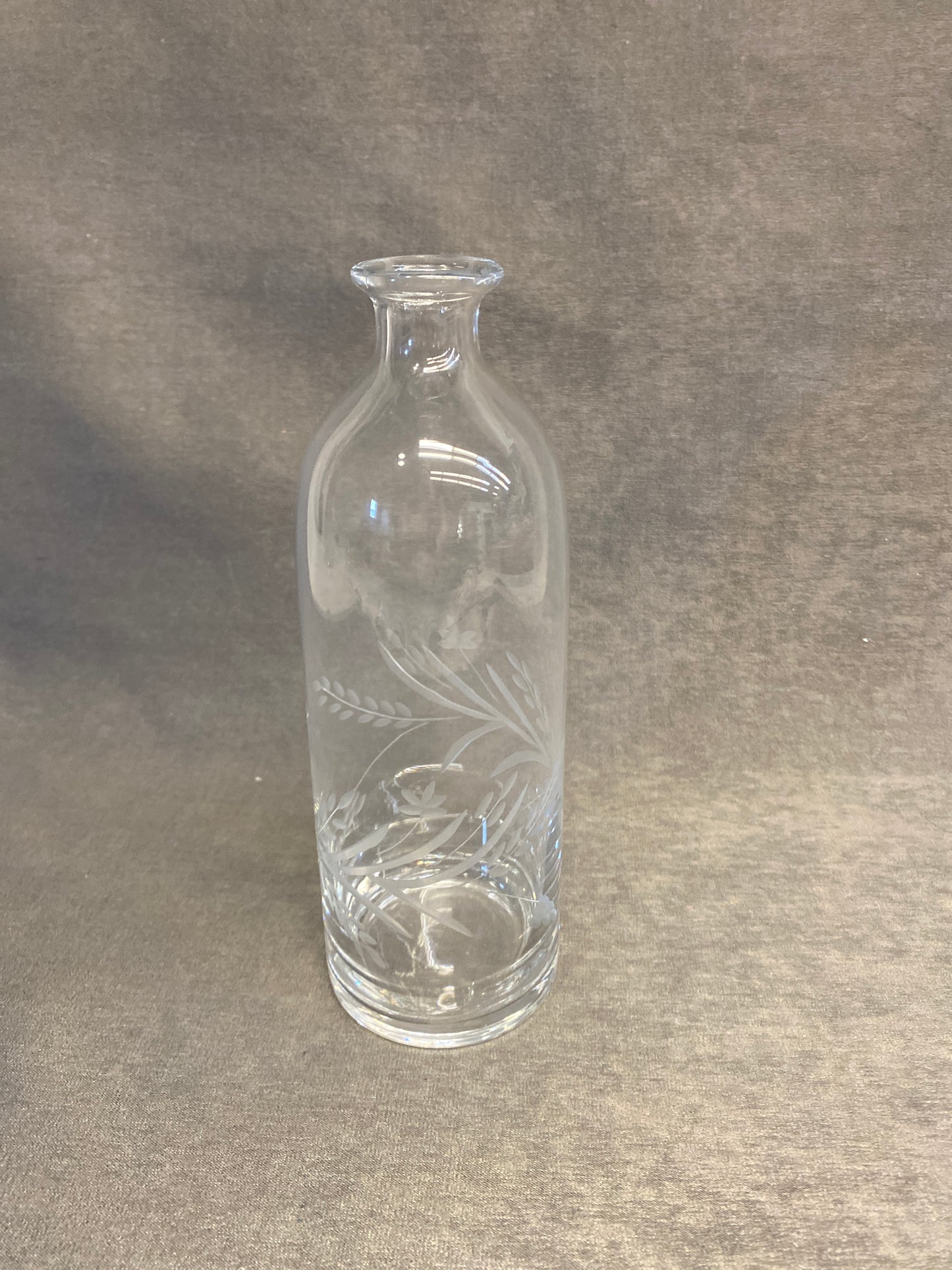 Etched Glass Bottle / Bud Vase