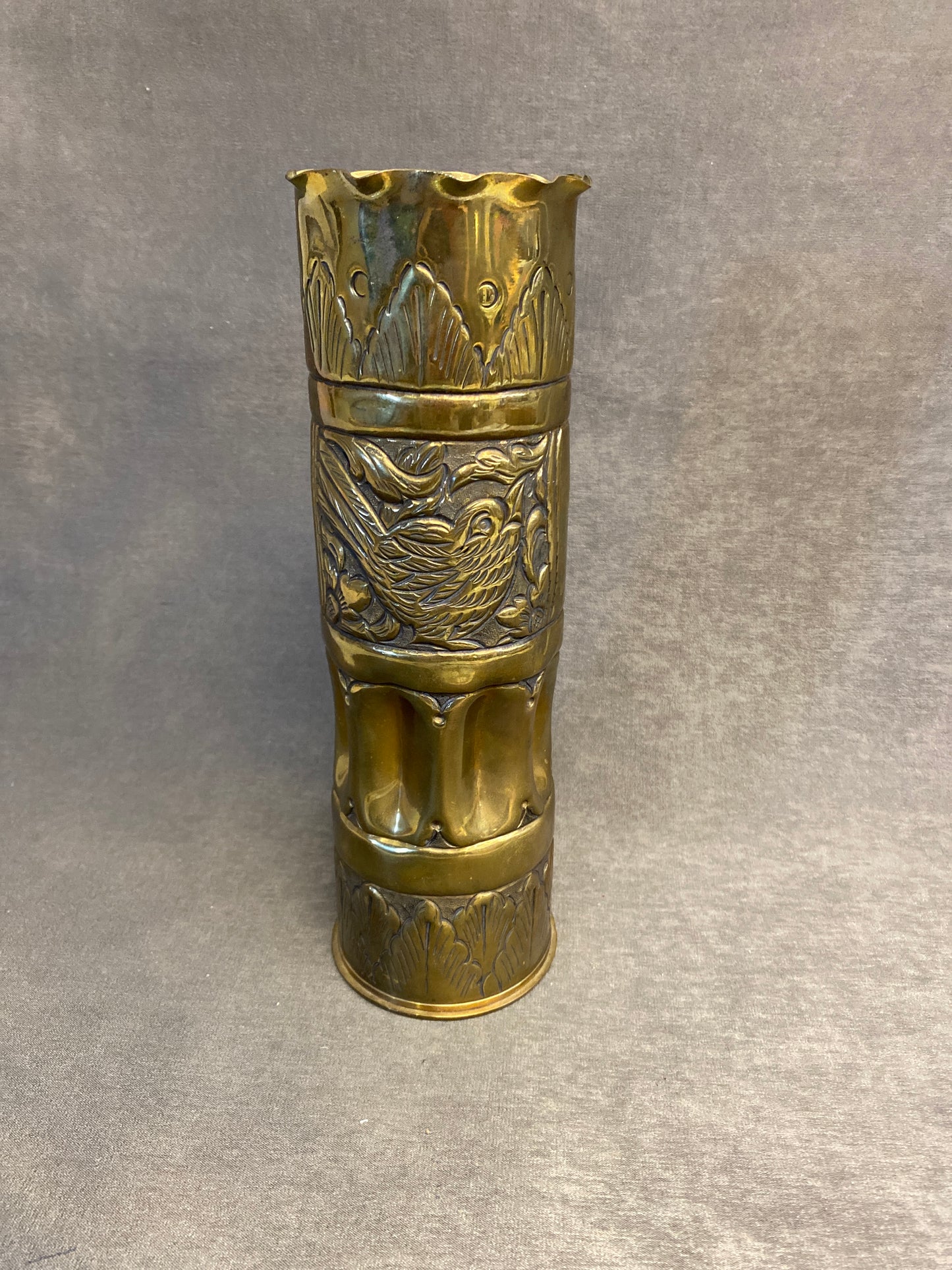 WW2 Trench Art Brass Vase