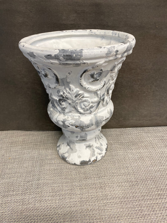 New! Planter Urn - White/Grey