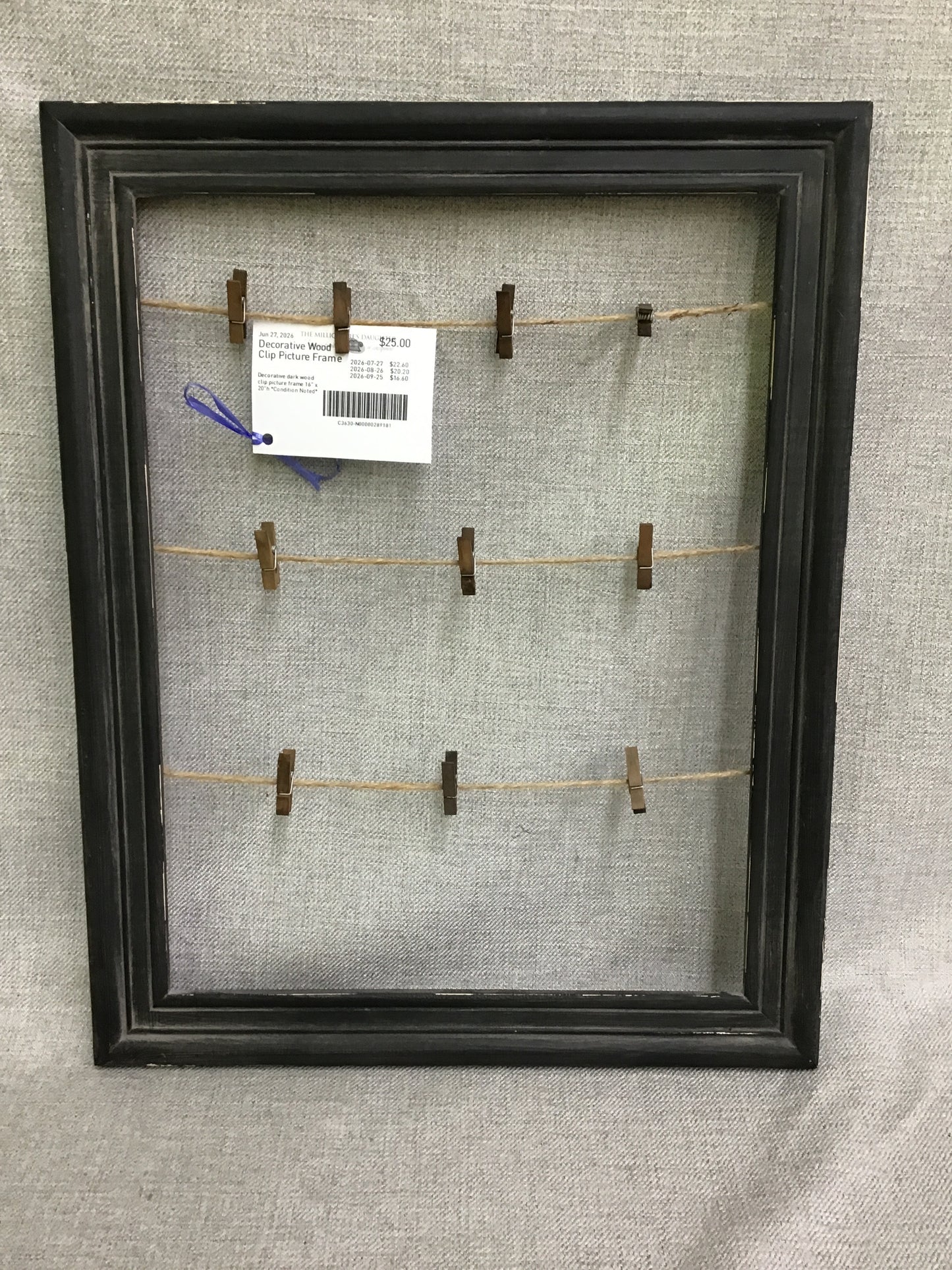 Decorative Wood Clip Picture Frame