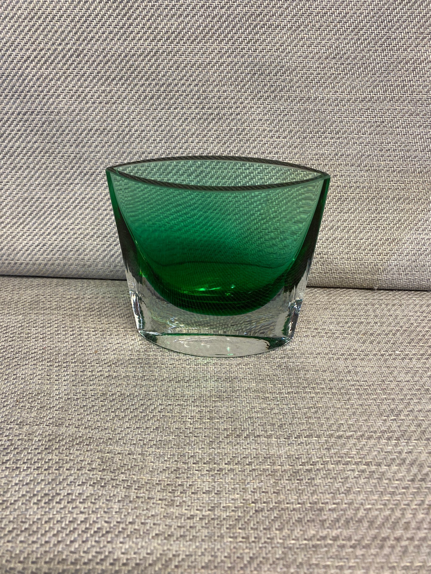 Short Glass Vase - Green