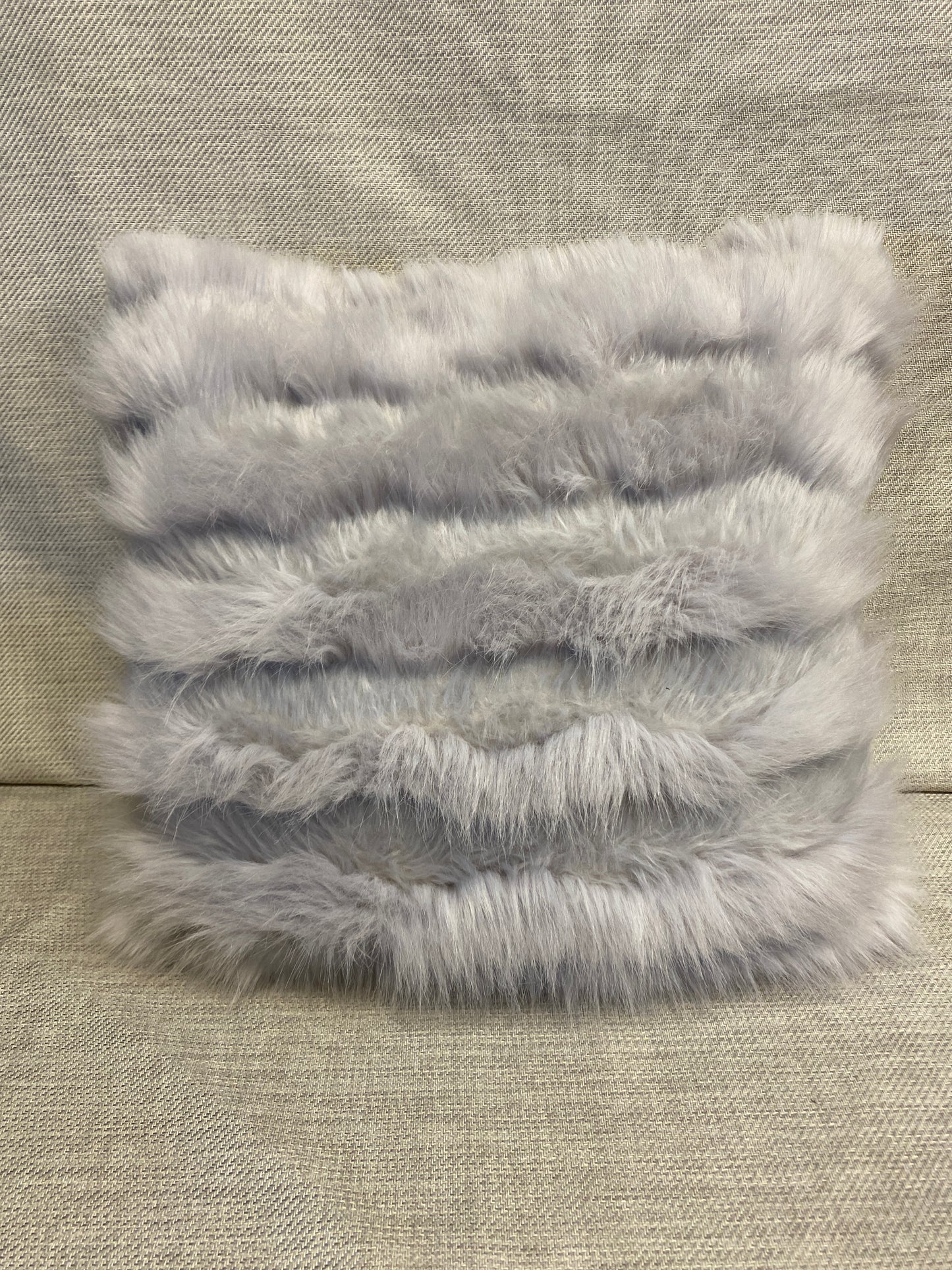 Faux Fur Cushion - Grey