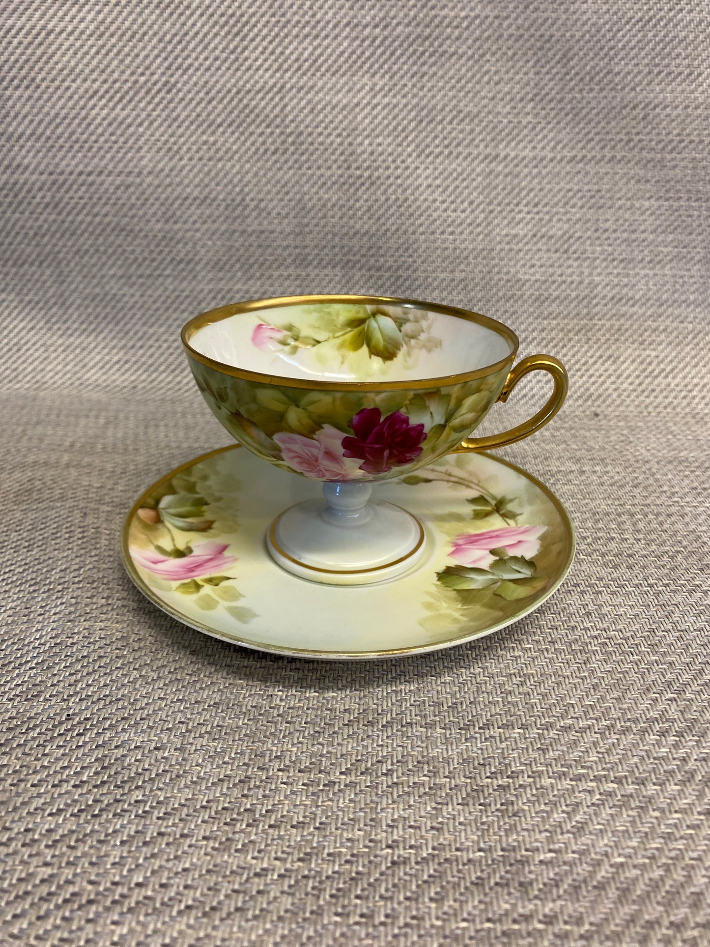 Hand Painted Teacup & Saucer