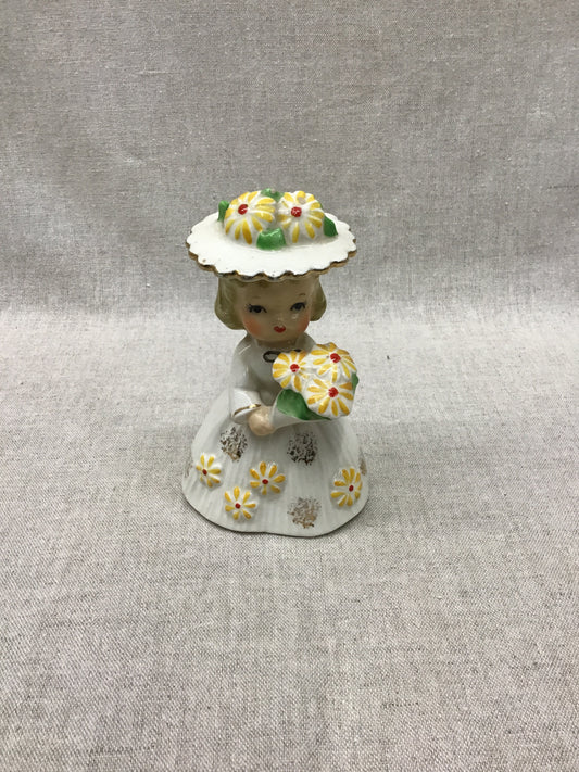 Vintage NAPCO Japan Girl with Flowers Figurine