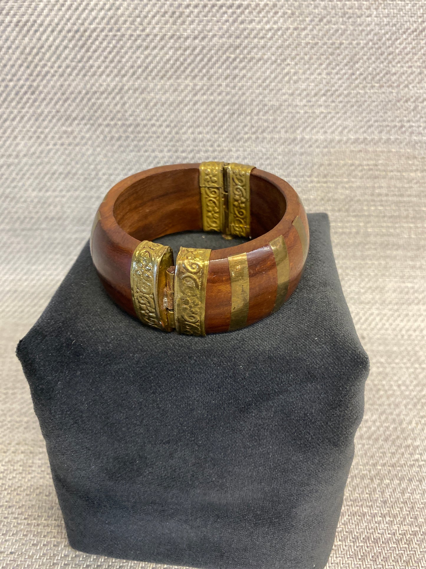 Vintage Bracelet - Wood & Brass
