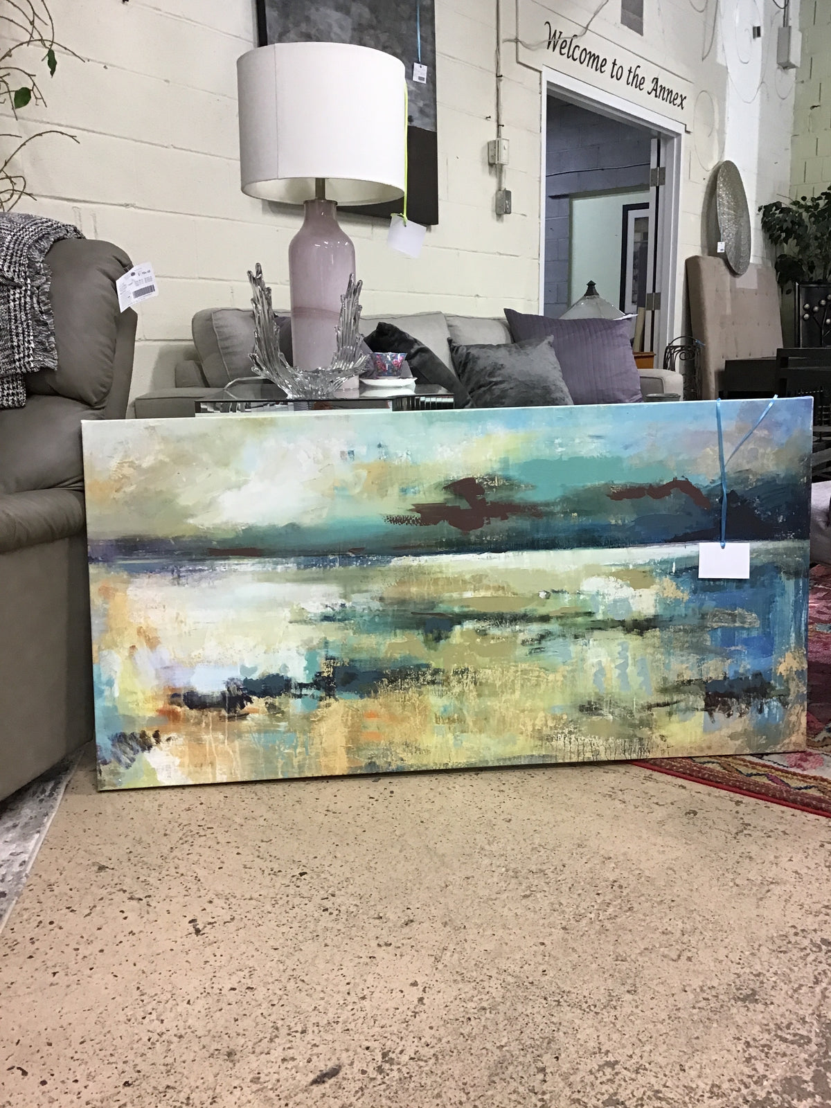 Frameless Painting - Blue Abstract