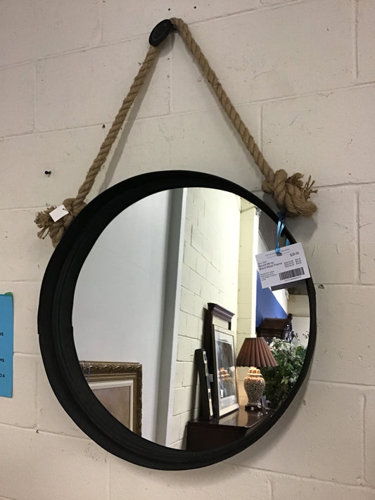 Round Mirror Black Metal Frame