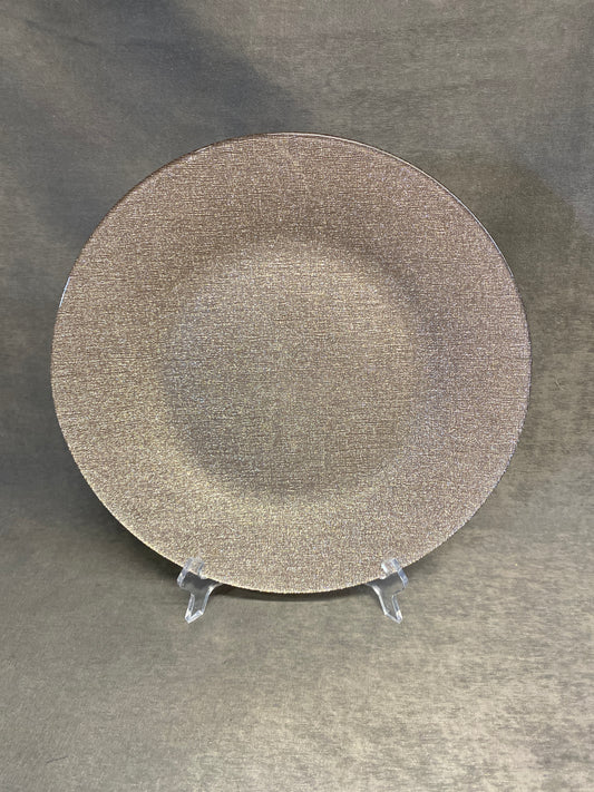 Glass Serving Plate - Brown