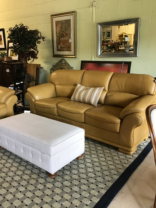 Leather Craft "Naples" Sofa -  Mustard