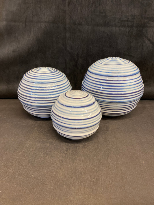 Set 3 Ceramic Balls - Blue & White