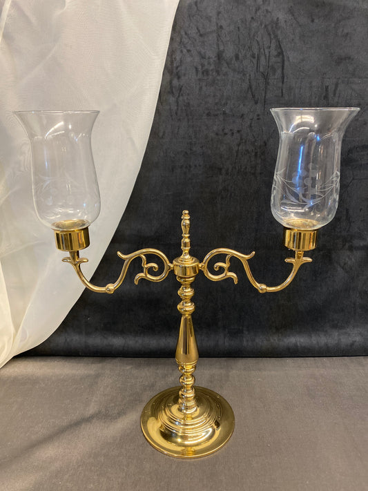 Baldwin Brass Candelabra With Hurricanes