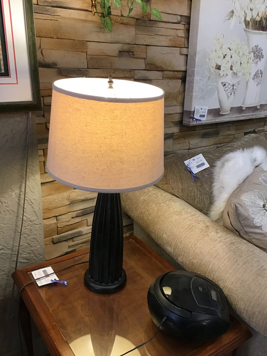 Black Wood Table Lamp- 27"h