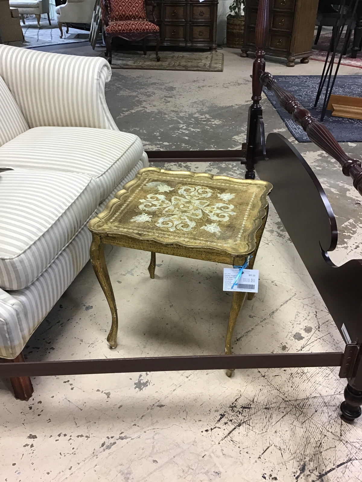 Italian Florentine Gold Side Table - Condition