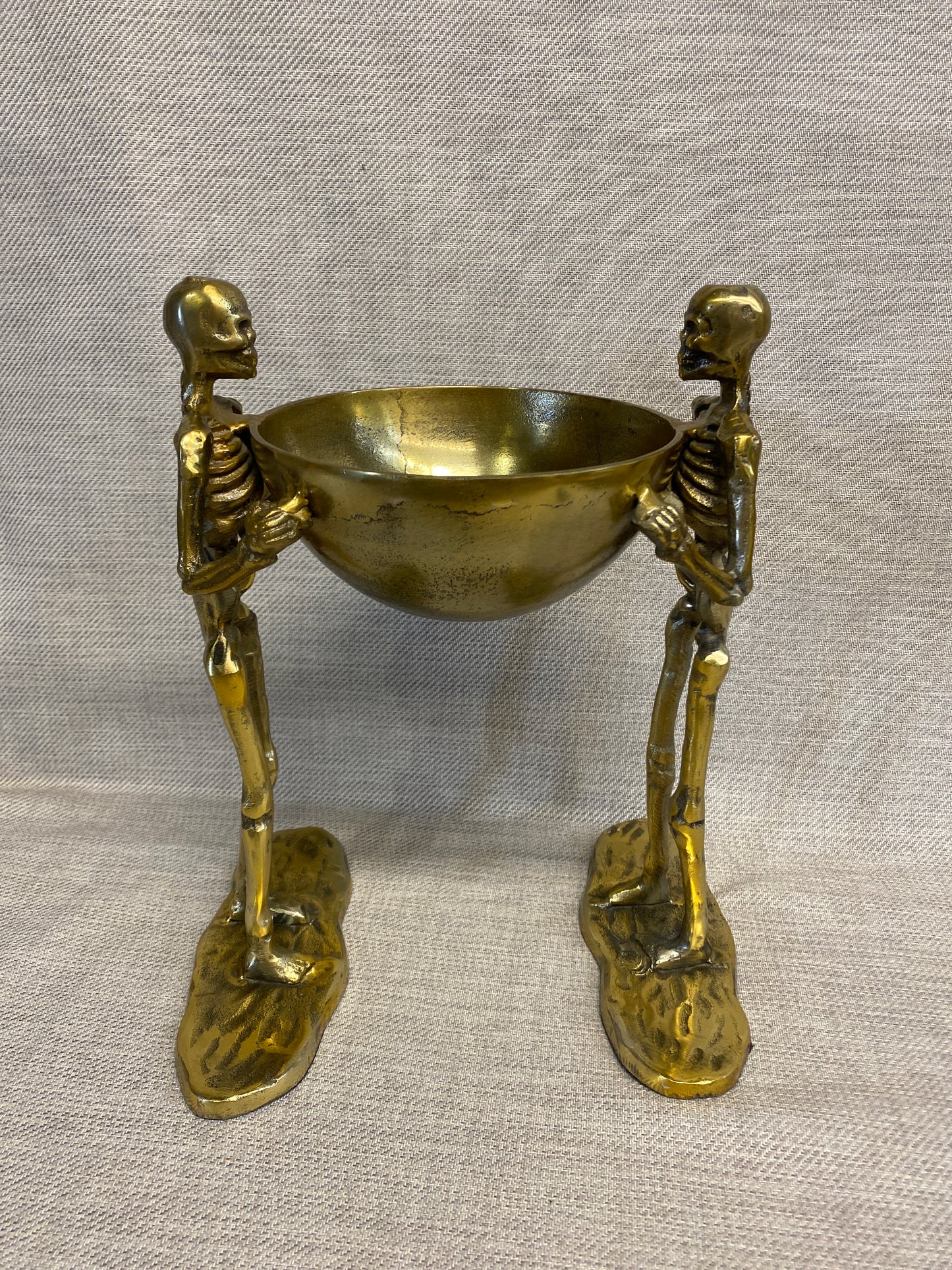 Halloween Metal Treat Bowl - Brass Tone