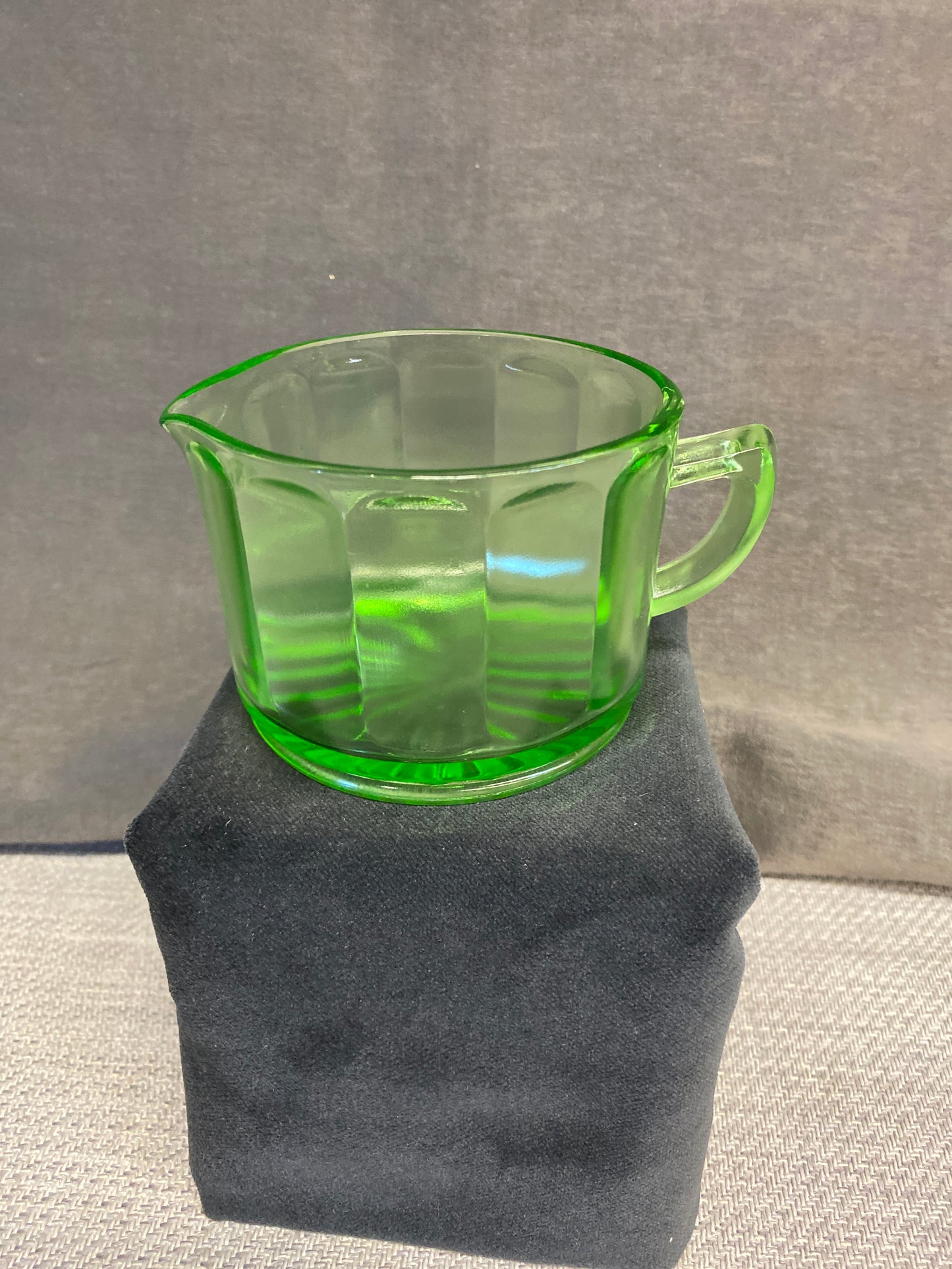 Vintage Green Depression Glass Creamer