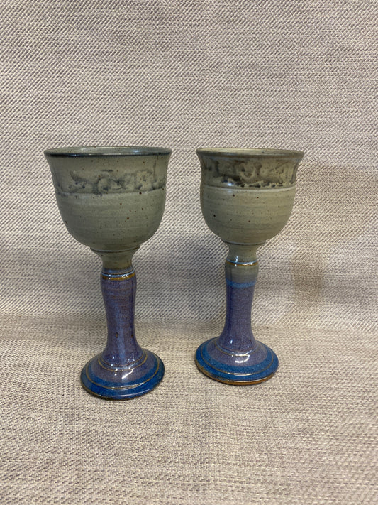 PAIR Studio Pottery Goblets- Blue