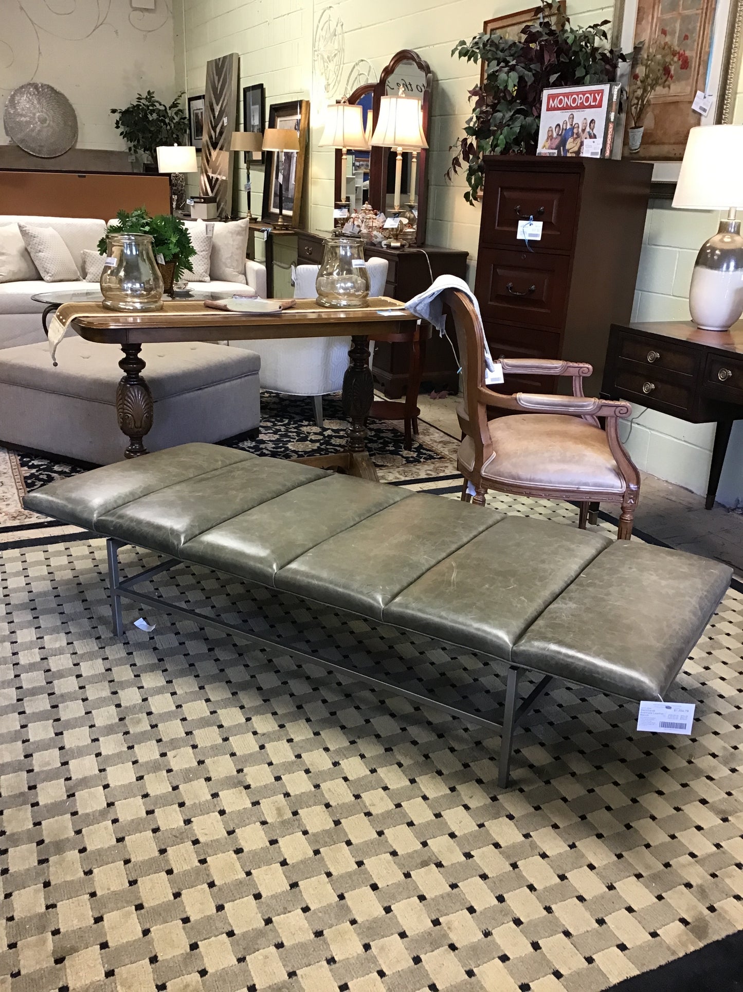 Bernhardt Ardmore Leather Bench
