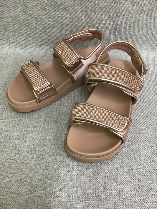 Womens Rose Gold Flat Sandals