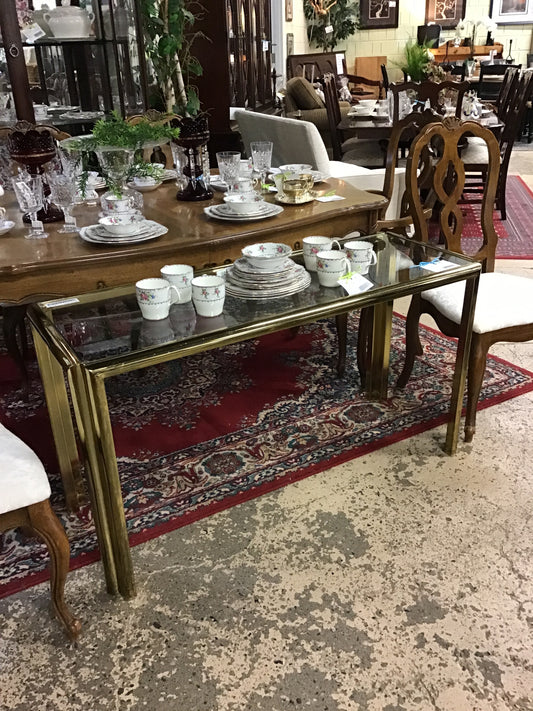 Brass/Glass Sofa Table - Condition