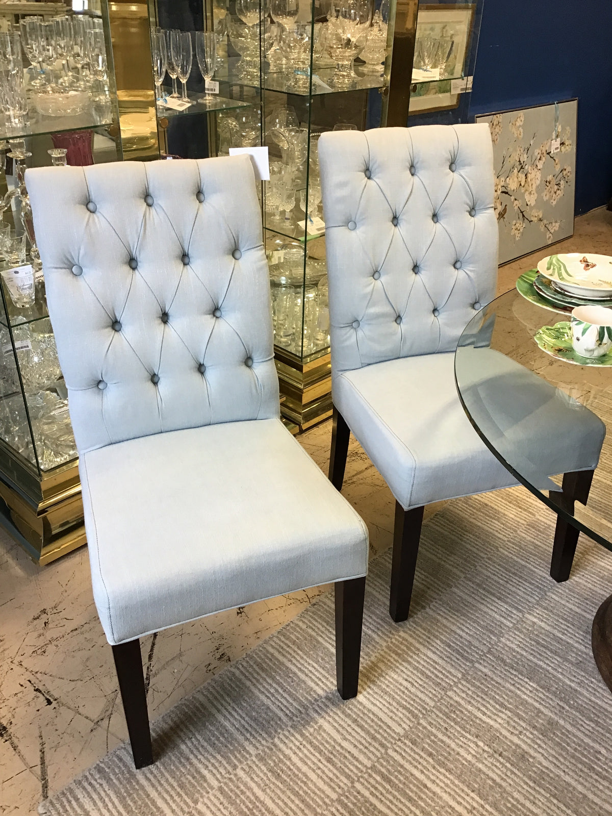 PAIR Parson Chairs - Lt Blue