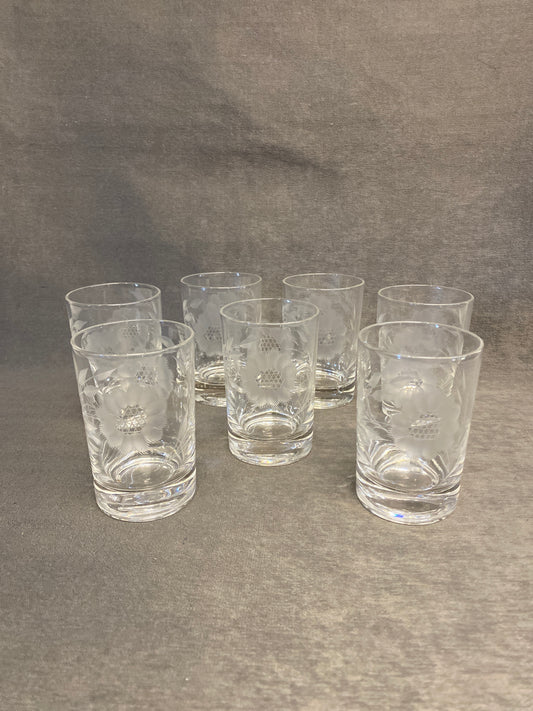 Set 7 Glass Cornflower Juice Glasses