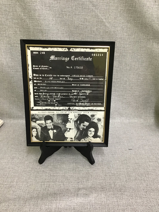 Elvis & Priscilla's Marriage Certificate