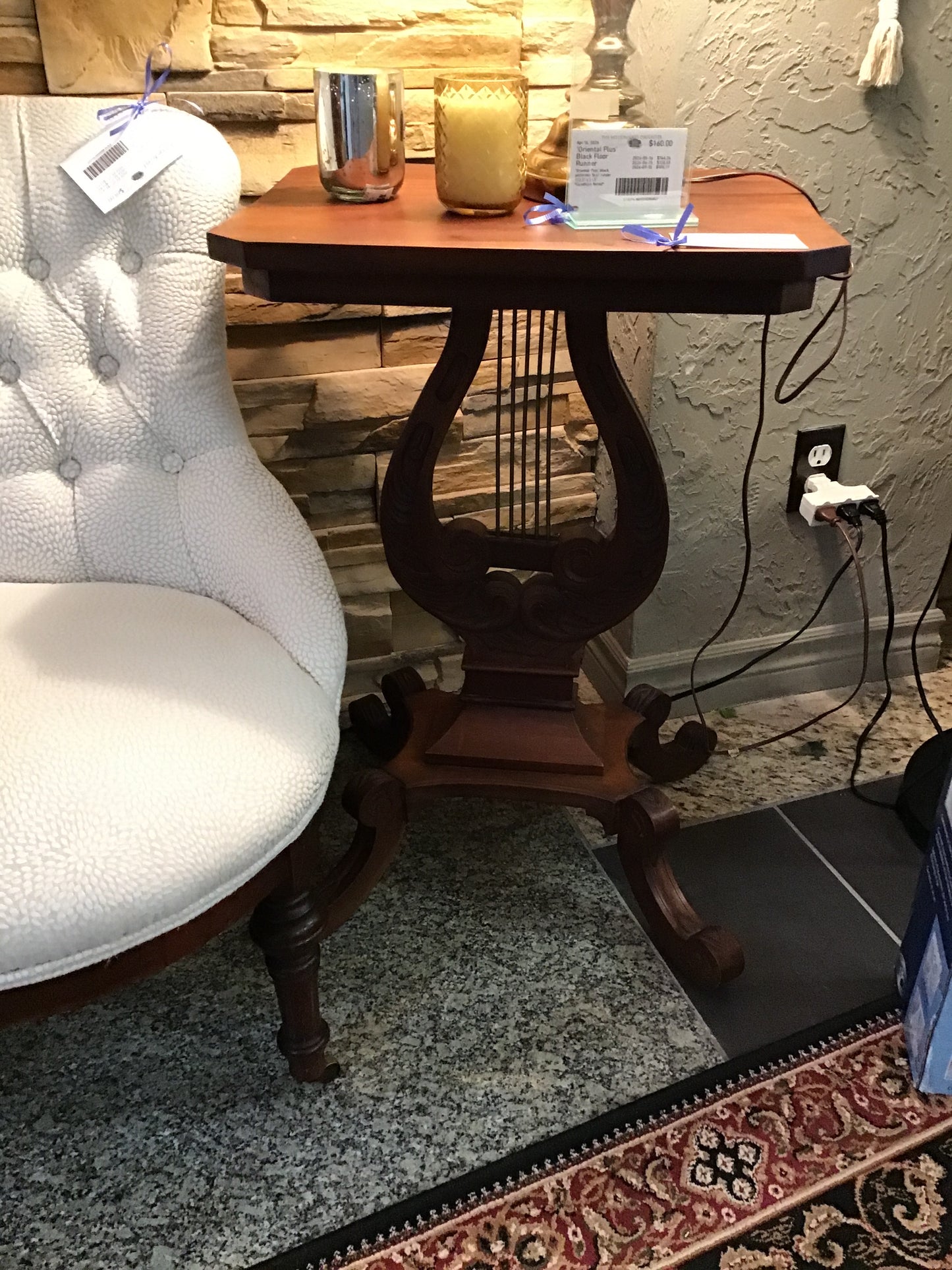 Unique! Dark Wood Accent Table