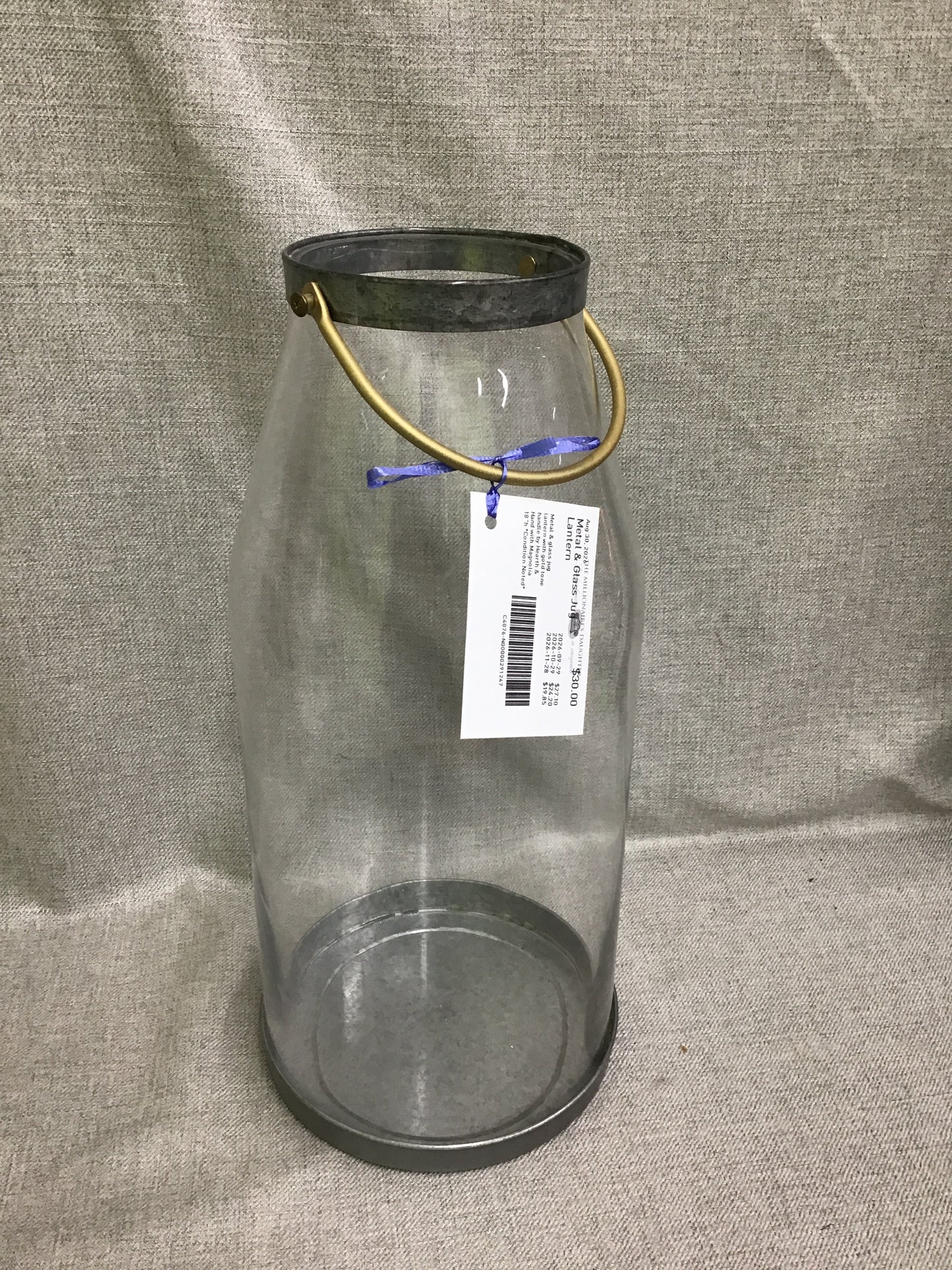 Metal & Glass Jug Lantern