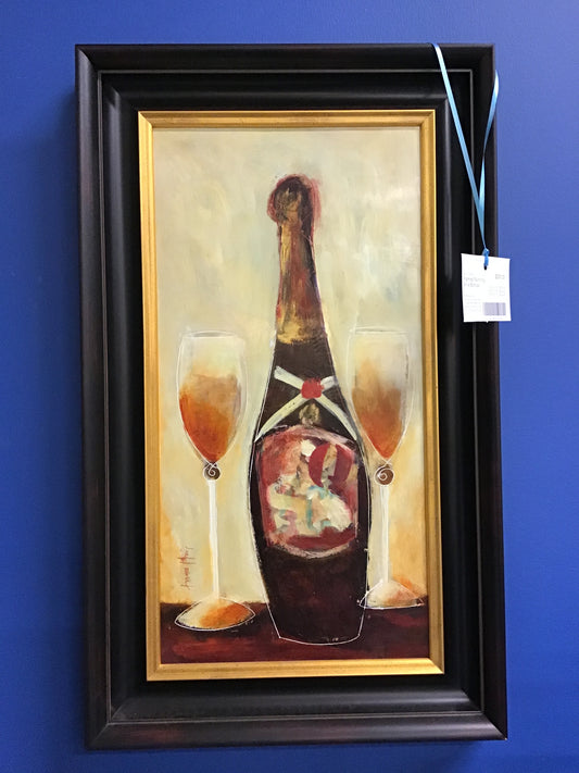 Framed Painting - Wine Bottles