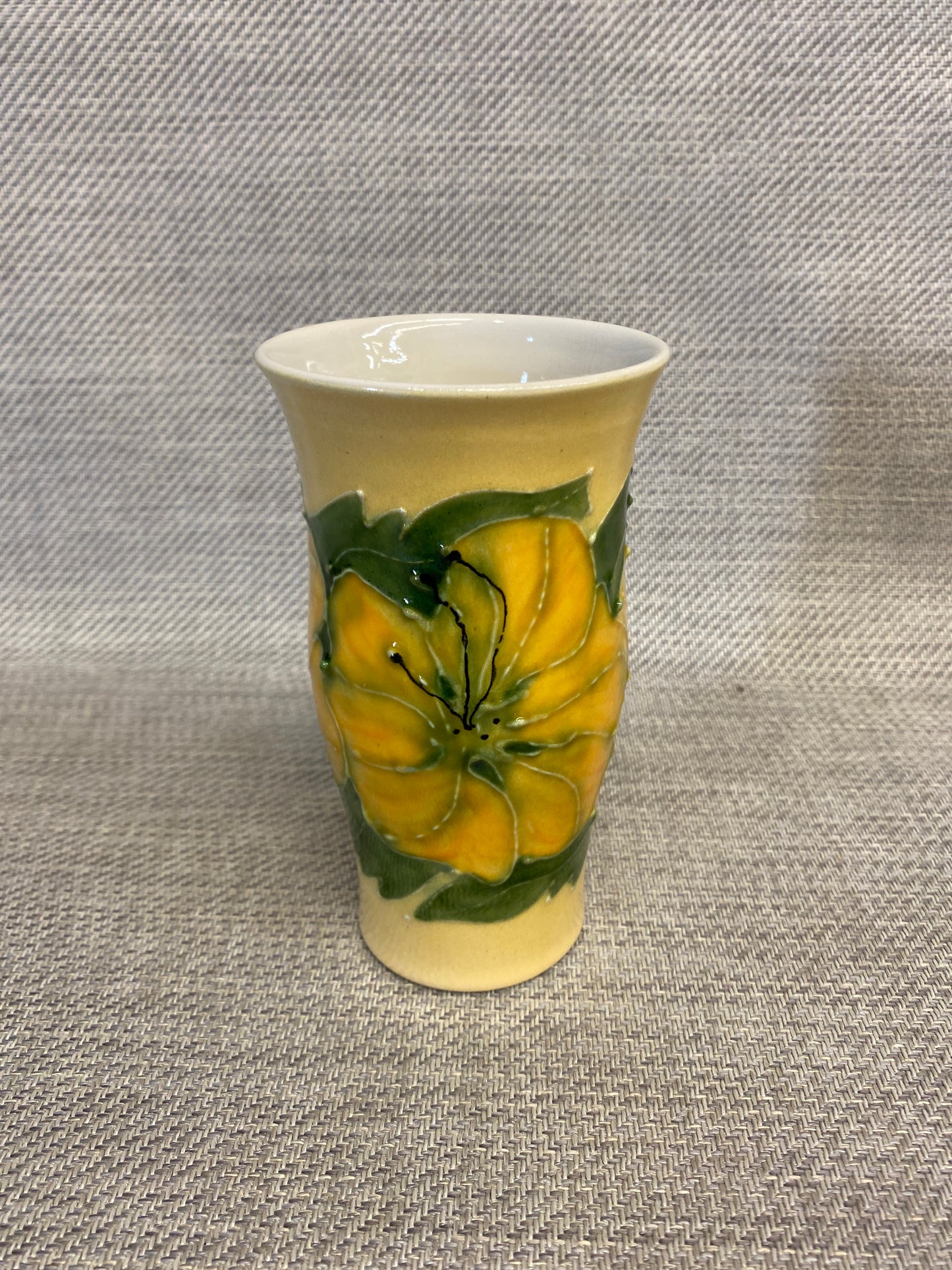 Studio Pottery Vase - Yellow