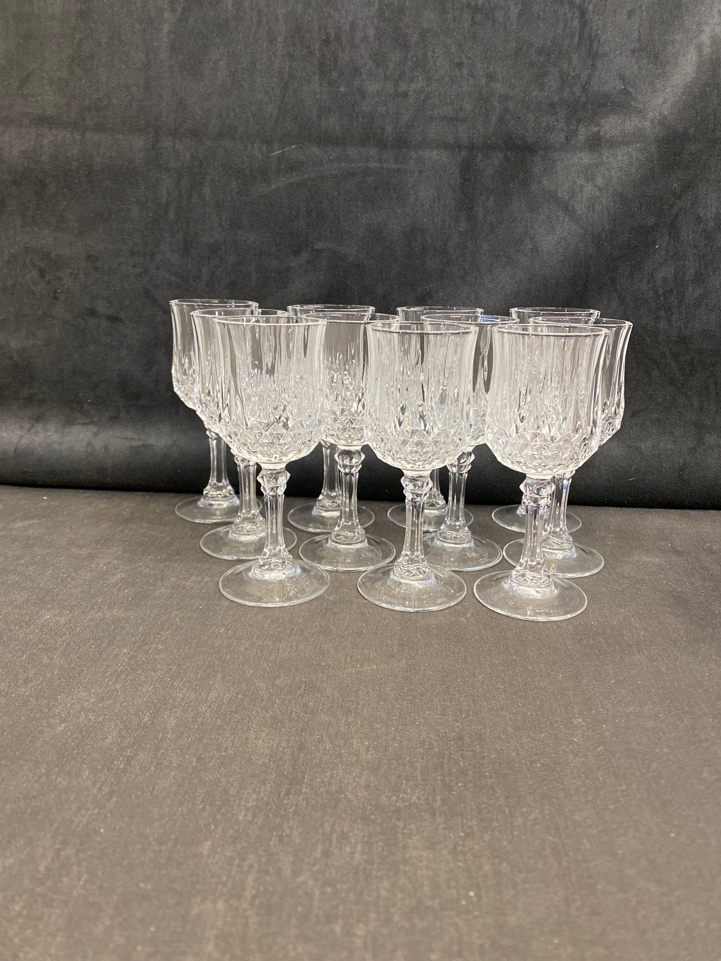 Set of 11 Crystal D'Arques Longchamp Sherry Glasses