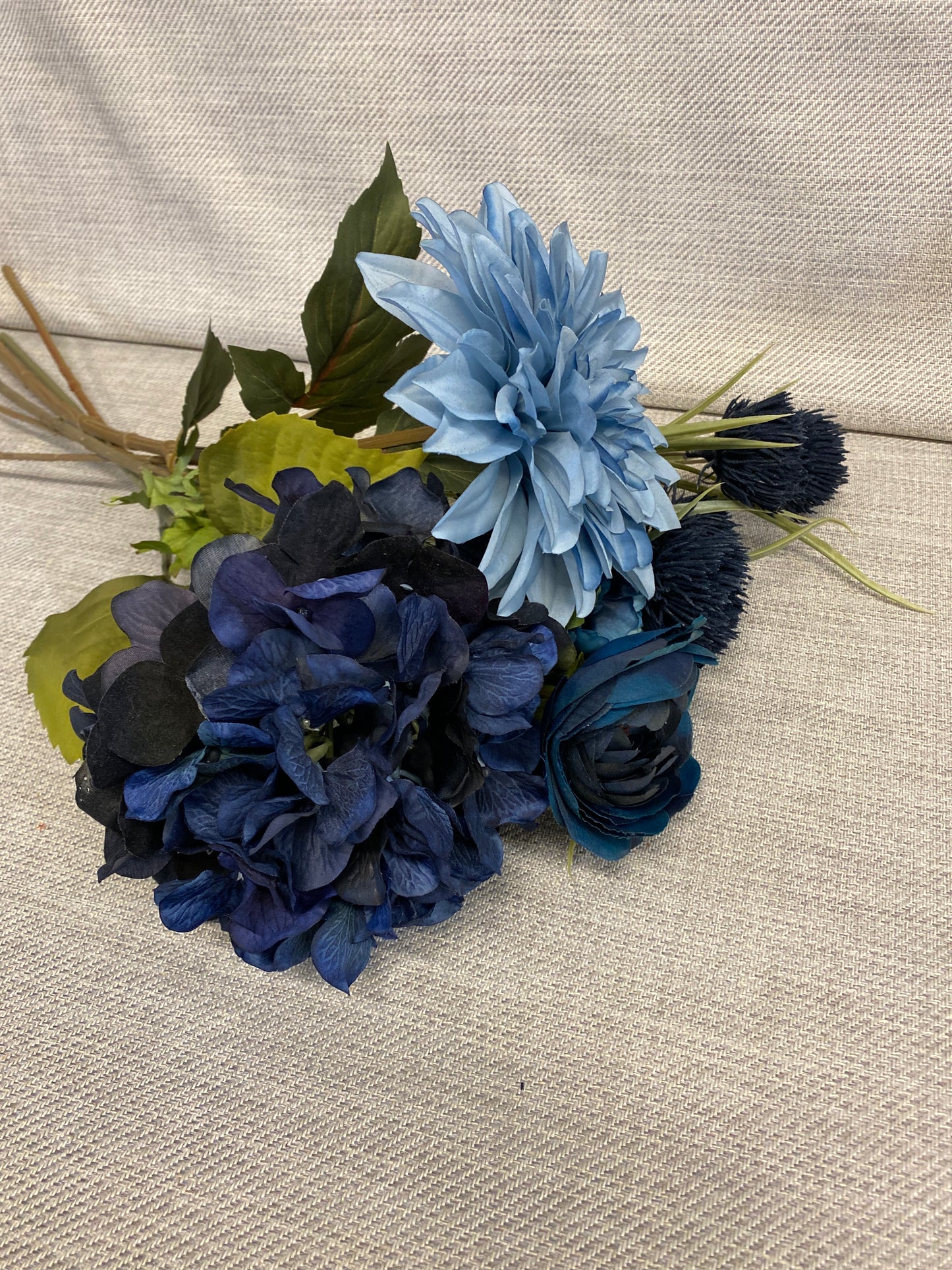 6 Stems Faux Flowers - Blue