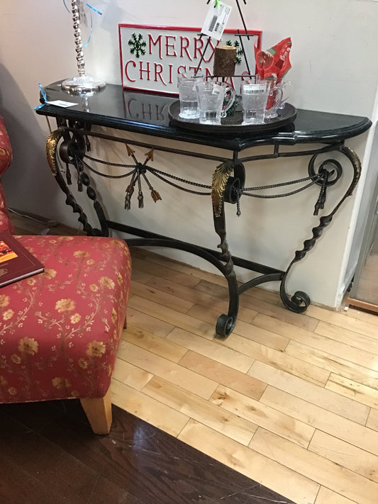 Faux Marble Top Hall Table